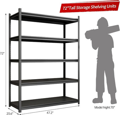 Metal Garage Shelving, Adjustable 5-Tier Heavy Duty Shelving, 3000 LBS Garage - Image 2