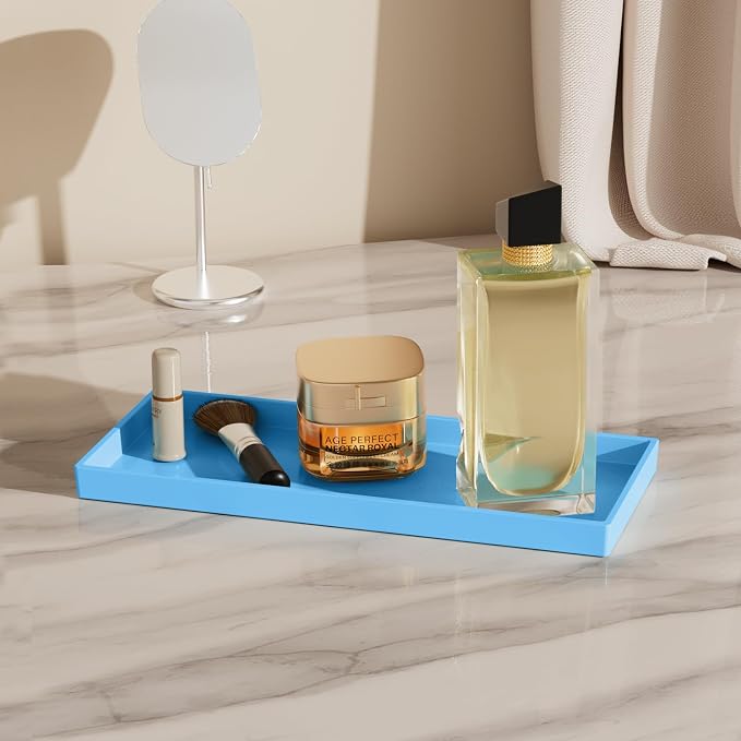 Vanity and Bathroom Tray, 11.8" ABS Countertop Organizer, Waterproof Vanity Tray - Image 3
