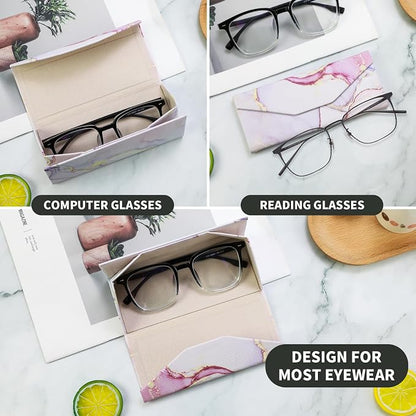 Foldable Glasses Case, Magnetic PU Leahter Sunglasses Case, Cute Hard Shell - Image 2