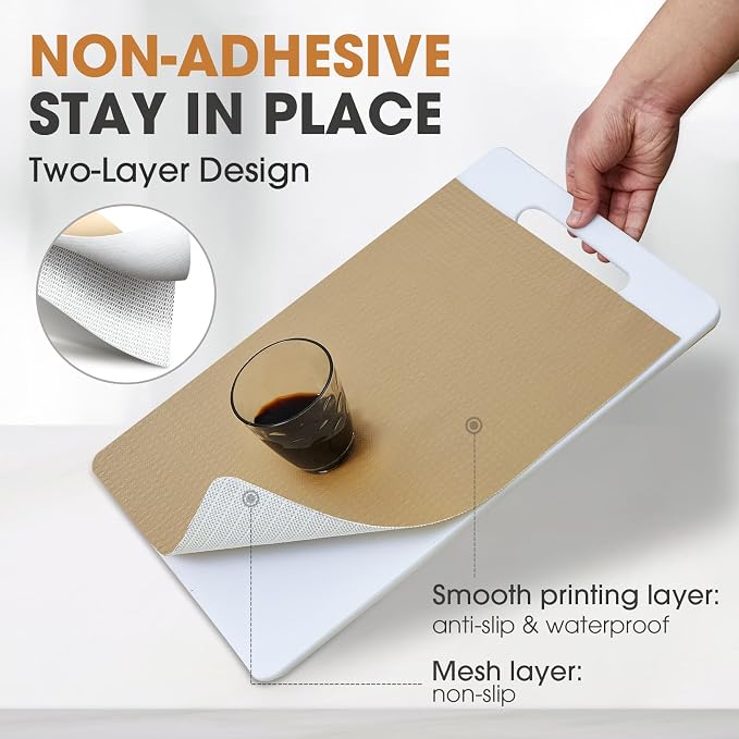 Drawer and Shelf Liner, Non-Slip Kitchen Cabinet Liners Non-Adhesive Thick - Image 2