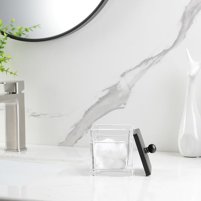 Clear Transparent Hotel Style Apothecary Tempered Glass Canister Jar W/ Matte - Image 7