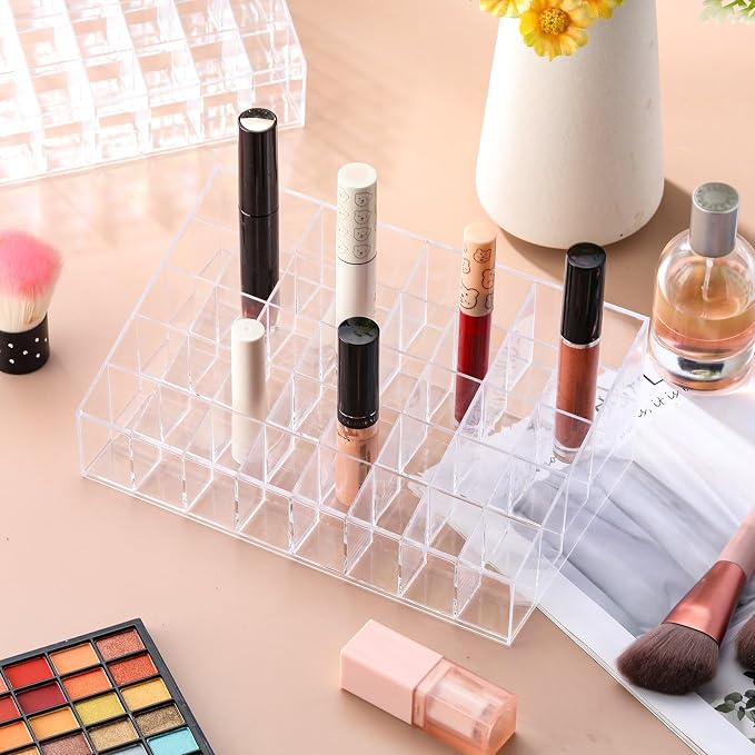 Macarrie 4 Pieces Lipstick Holder 40 Slot Clear Acrylic Lipgloss Organizer - Image 6