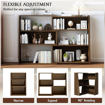 IOTXY Wooden Extendable Shelf Bookcase - Image 3