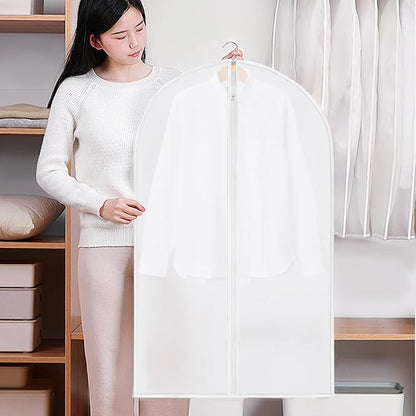 5 Pack Garment Bags for Hanging Clothes, Plastic Clothes Covers - Image 4