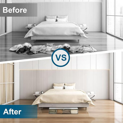 4 Packs Under Bed Storage Containers Bins, Humid-Proof Plastic Underbed Storage - Image 6