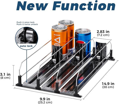 Puricon Drink Organizer for Fridge Pusher Glide, Spring Loaded Fridge Drink - Image 6