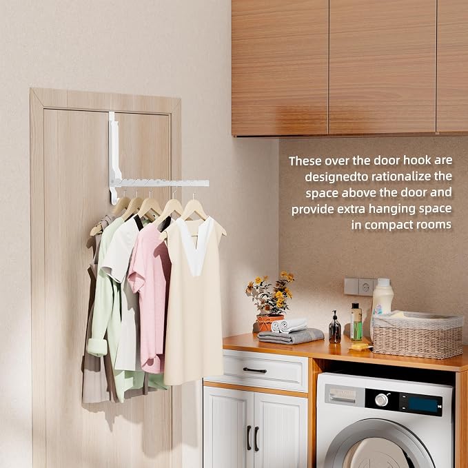 Over The Door Hanger Folding Clothes Drying Rack, Double Fold Hanging Door - Image 6