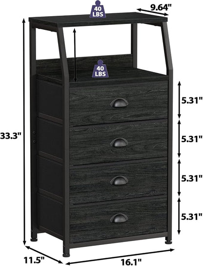 Furnulem Dorm Tall Nightstand, Small Dresser - Image 3