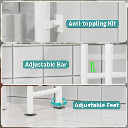 3-Tier Over The Toilet Storage Organizer, Space-Saving Bathroom Rack - Image 5