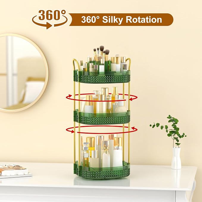 Rotating Makeup Organizer for Vanity 3 Tier, Perfume Organizer - Image 5