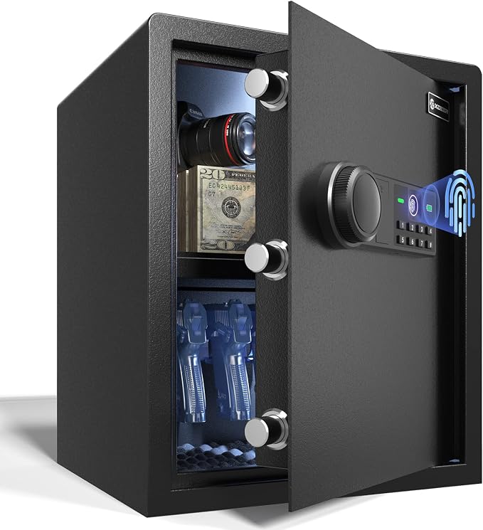 XDeer Biometric Safe Box, Quick-Access Security Safe Box by XDeer