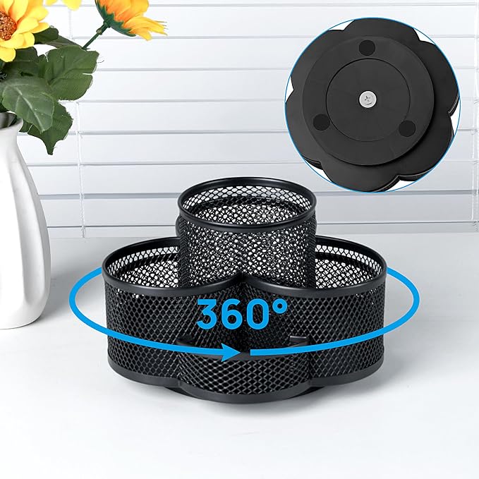 Topwey Pen Holder for Desk, 360 Rotating Pencil Holder, Cup Holder for Desk - Image 2