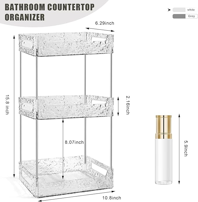 3-Tier Bathroom Counter Organizer Countertop Storage, Dresser Organizer Vanity - Image 2