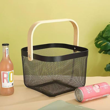 AJIODA Metal Mesh Wire Basket, Small Steel Basket - Image 2