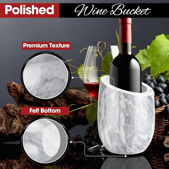 Flexzion Marble Wine Chiller Bucket – White Wine Cooler & Champagne Bucket - Image 9