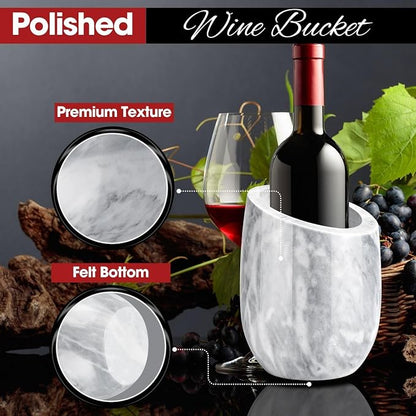 Flexzion Marble Wine Chiller Bucket – White Wine Cooler & Champagne Bucket - Image 9