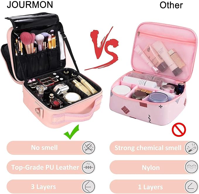 JOURMON Travel Makeup Bag Portable Cosmetic Train Case Organizer Artist Storage - Image 5