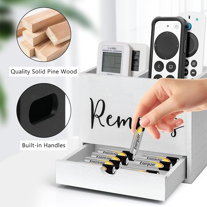 Remote Control Holder, 2 Slot TV Remote Holder& Desk Organizer - Image 2