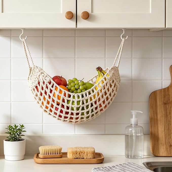 Macrame Hanging Fruit Hammock - Image 5