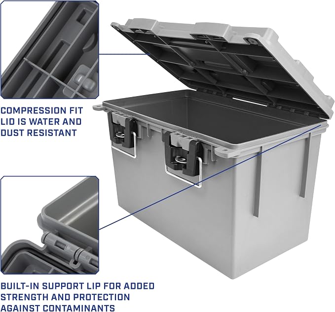 Sheffield XL Ammo Box Made in USA, Stackable Lockable Ammo Storage Box | 2 Pack - Image 6