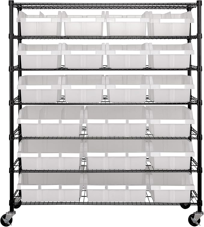Seville Classics Heavy Duty NSF Bin Rack Solid Steel Wire Shelving Storage Unit - Image 7