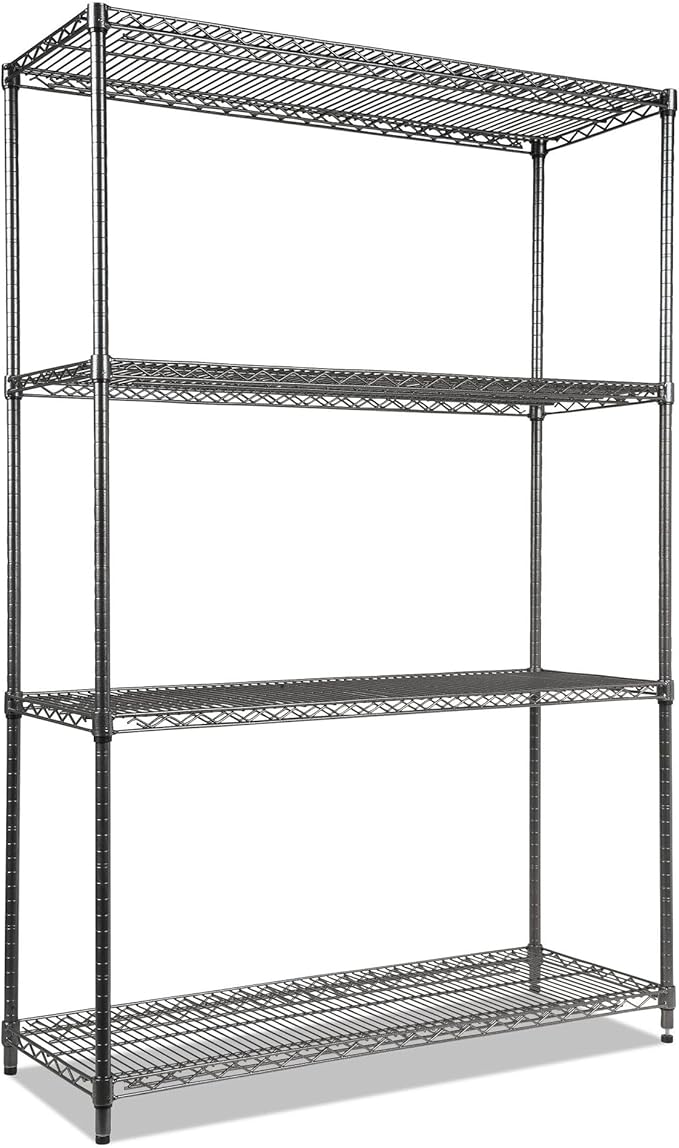 Alera Wire Shelving Starter Kit, Four-Shelf, 48w x 18d x 72h by Alera