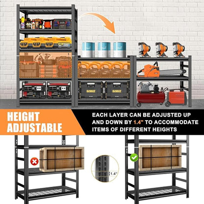2Pack 72" H X 36" W X 16" D Heavy Duty Garage Shelving Unit 5 Tier 3500 LBS - Image 7
