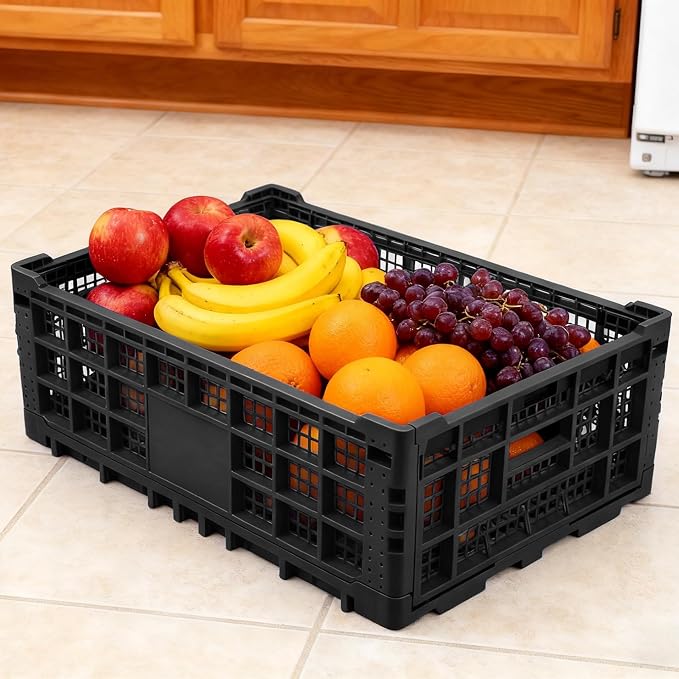 Collapsible Storage Crates, 52 Liter Heavy Duty Foldable Plastic Crates - Image 7