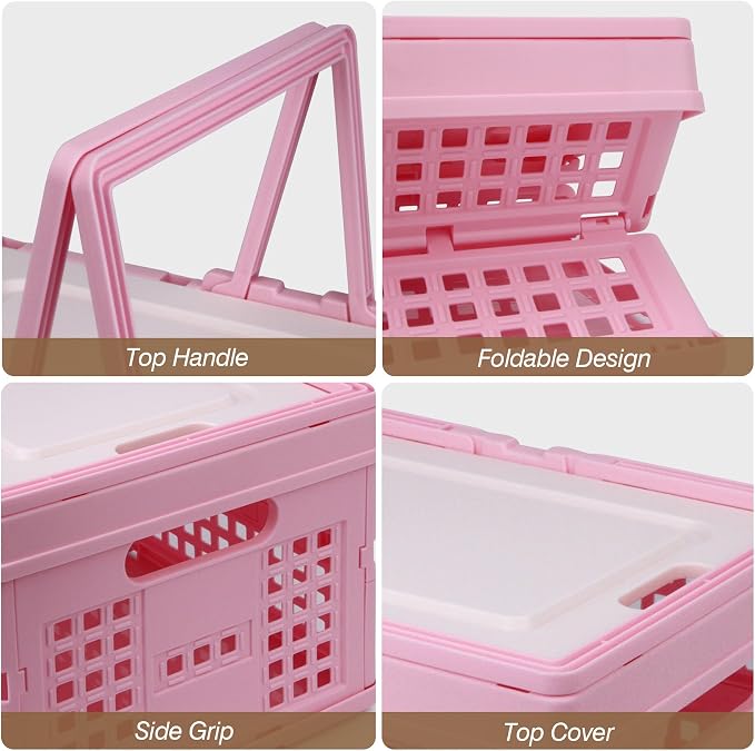 Collapsible Storage Crate, Foldable Plastic Basket - Image 6