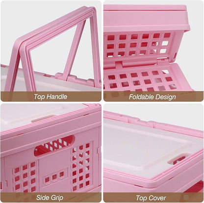 Collapsible Storage Crate, Foldable Plastic Basket - Image 6