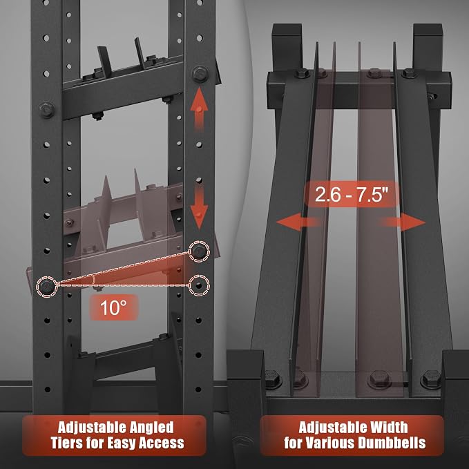 3-Tier Dumbbell Rack, 1100LB Capacity Adjustable Weight Rack - Image 4