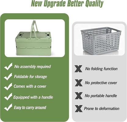 Collapsible Storage Crate, Foldable Plastic Basket - Image 7