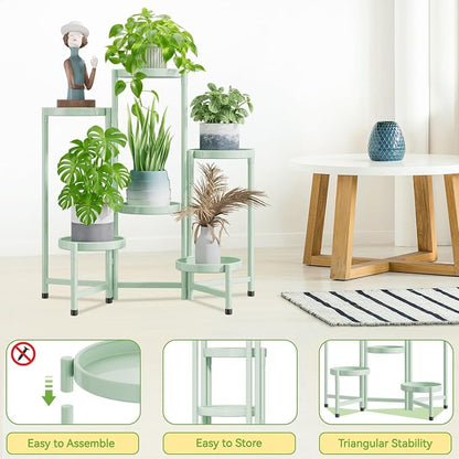 iDavosic.ly Plant Stand Indoor Outdoor, 6 Tier Corner Metal Flower Display - Image 4