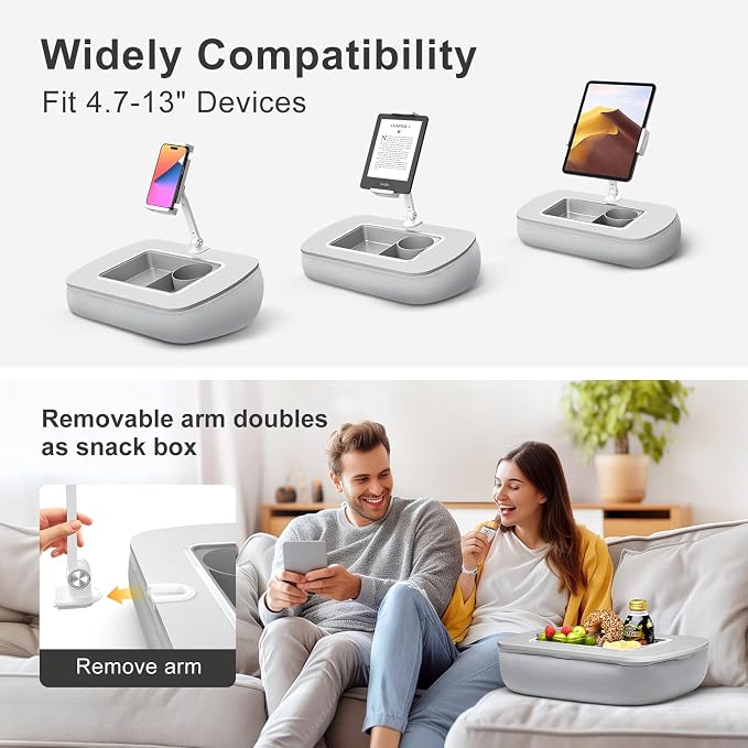 Tablet Stand Pillow with Snack Bowl, iPad Lap Holder - Image 5