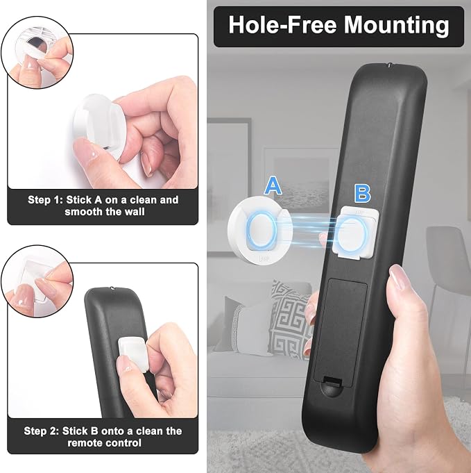 YYILIS Magnetic Remote Control Holder Wall Mount, 4 Pack Upgrade Remote Control - Image 5
