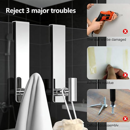 PMMASTO Shower Door Hooks, Extended Towel Hooks - Image 4