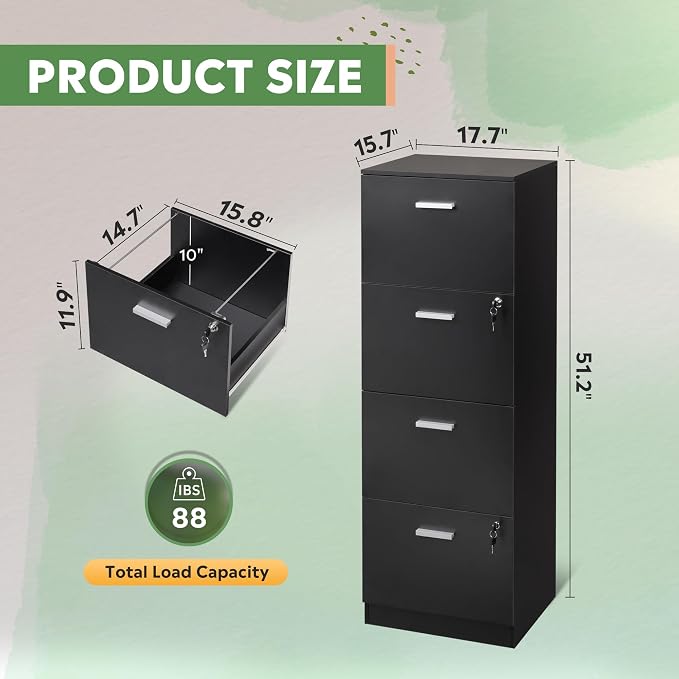 DEVAISE 4 Drawer File Cabinet - Image 2