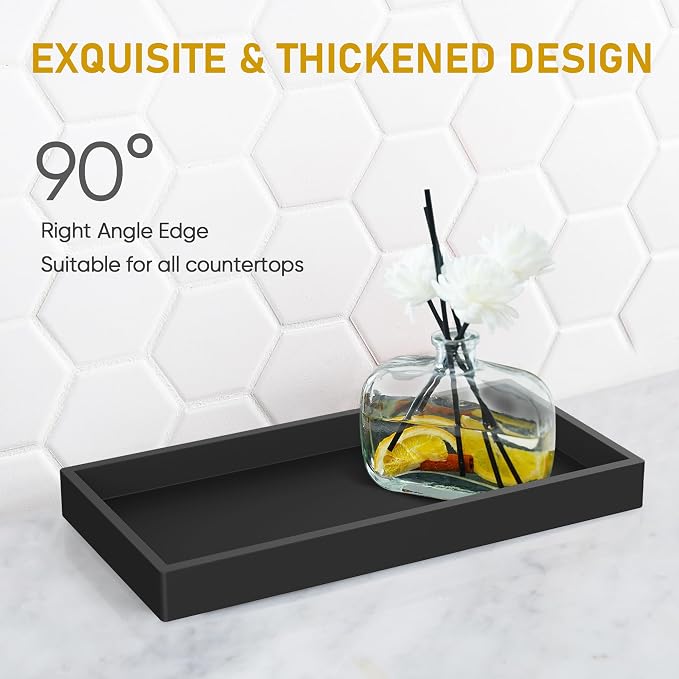 Bathroom Counter Tray, EG-SIPRO High-Grade Thickened Silicone Bathroom Vanity - Image 4