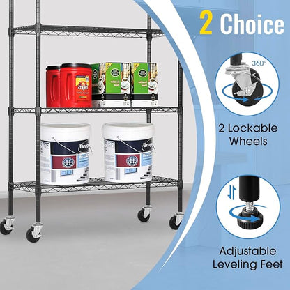 PayLessHere | 4-Tier Wire Shelf | 36"x14"x62" | Black | Adjustable Racks | - Image 6