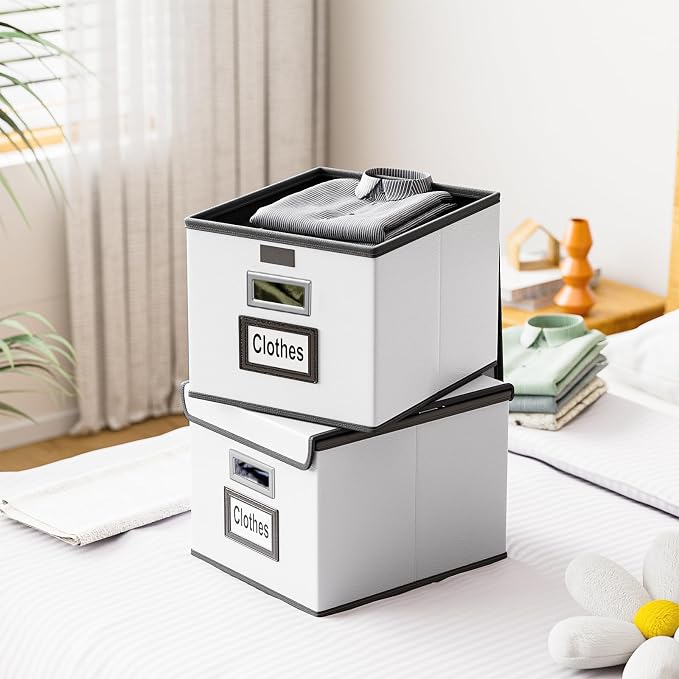 File Organizer Box with Lids, Collapsible File Folder Organizer | File Box with - Image 8