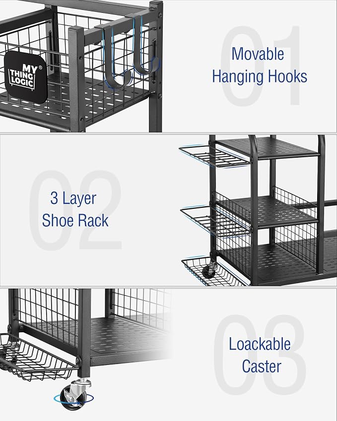 Mythinglogic Golf Storage Garage Organizer, Golf Bag Storage Stand and Other - Image 4