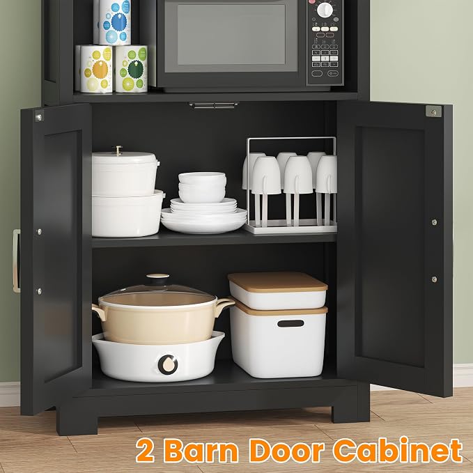 Saudism Farmhouse Black Storage Cabinet - Image 6