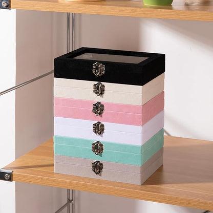 Frebeauty 24 Grid Earring Organizer, Small Velvet Jewelry Tray - Image 7