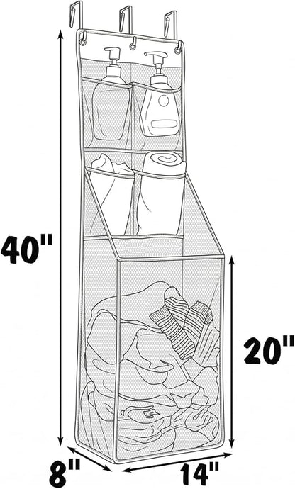 ALYER Multi-Scene Suitable Hanging Mesh Laundry Basket, Behind The Door Storage - Image 2