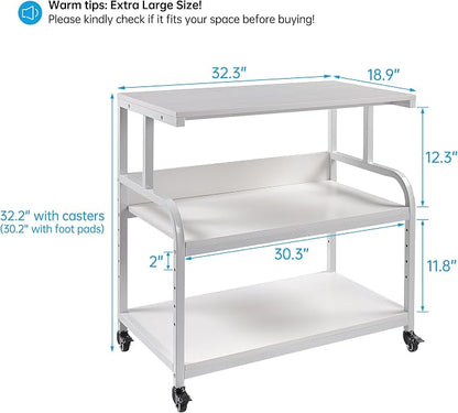Printer Stand, 32.3" x 18.9" x 32.1" Extra Large Printer Table - Image 2