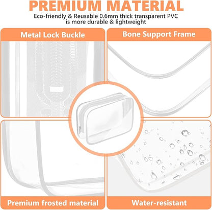 AURUZA Clear Makeup Bag, Portable Travel Toiletry Bags - Image 4