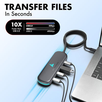 Type C to 4 in 1 Type C Hub, Wozoyo 4XType C 5 Gbps, Data Transfer Upto 5Gbps - Image 8