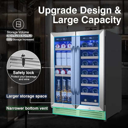 24-Inch Dual Zone Wine and Beverage Refrigerator - Image 3