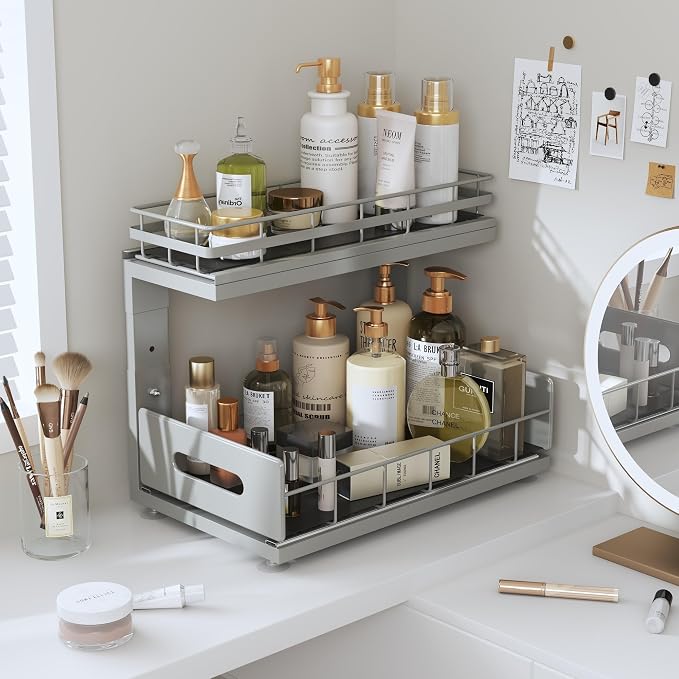 Under Sink Organizer Upgrade To Professional Rails, 2-Tier Dual Pull Out - Image 9