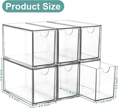 6 Tea Bag Organizer and Storage, Acrylic Tea Bag Holder Organizer, Plastic Tea - Image 3